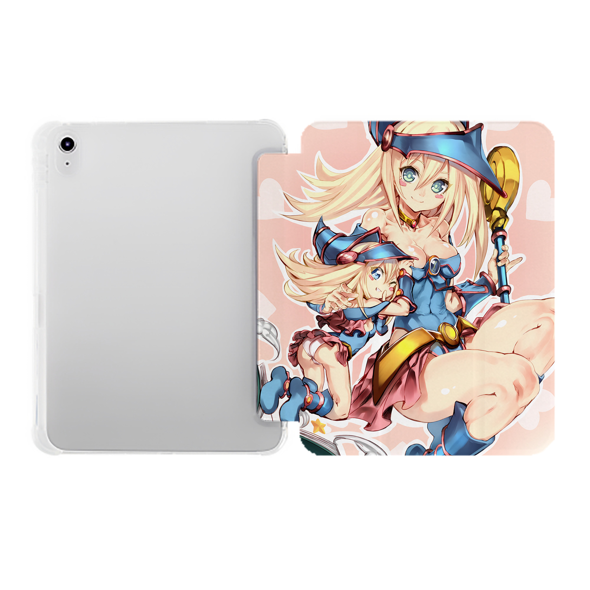 （画像用） 遊☆戯☆王 Yu-Gi-Oh! IPad ケース ペン収納付き 三つ折りスタンド PUレザー×シリコン 対応機種9.5/10.5/10.9インチ